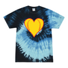 [[color:Blue Ocean]] Softball Heart Tie Dye T-shirt Blue Ocean