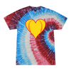 [[color:Firecracker]] Softball Heart Tie Dye T-shirt Firecracker