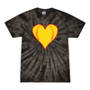 [[color:Spider Black]] Softball Heart Tie Dye T-shirt Spider Black