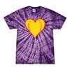 [[color:Spider Purple]] Softball Heart Tie Dye T-shirt Spider Purple