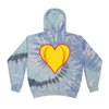 [[color:Lagoon]] Softball Heart Tie Dye Hoodie Lagoon