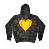 [[color:Spider Black]] Softball Heart Tie Dye Hoodie Spider Black