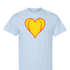 [[color:Light Blue]] Softball Heart Short Sleeve T-shirt Light Blue