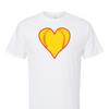 [[color:White]] Softball Heart Short Sleeve T-shirt White