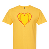 [[color:Daisy]] Softball Heart Short Sleeve T-shirt Daisy