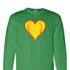 [[color:Irish Green]] Softball Heart Long Sleeve T-shirt Irish Green