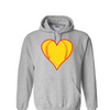 [[color:Sport Grey]] Softball Heart Hoodie Sport Grey