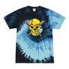 [[color:Blue Ocean]] Softball Skull Tie Dye T-shirt Blue Ocean