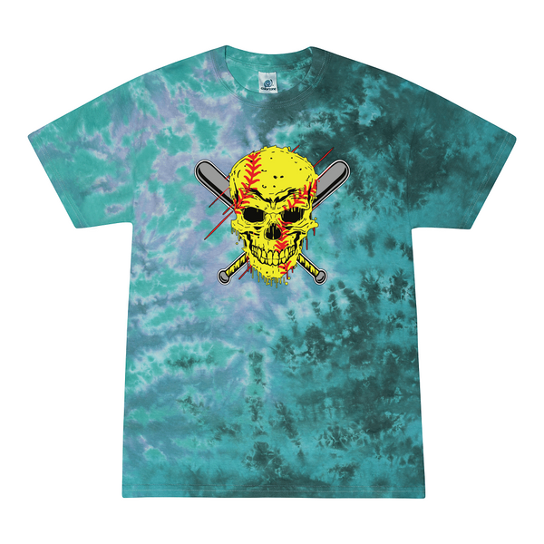 [[color:Zero G]] Softball Skull Tie Dye T-shirt Zero G