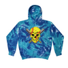 [[color:Multi-Blue]] Softball Skull Tie Dye Hoodie Multi-Blue