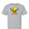 [[color:Sport Grey]] Softball Skull Short Sleeve T-shirt Sport Grey