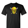 [[color:Black]] Softball Skull Short Sleeve T-shirt Black