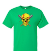 [[color:Irish Green]] Softball Skull Short Sleeve T-shirt Irish Green