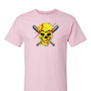 [[color:Light Pink]] Softball Skull Short Sleeve T-shirt Light Pink