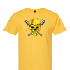 [[color:Daisy]] Softball Skull Short Sleeve T-shirt Daisy