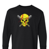 [[color:Black]] Softball Skull Long Sleeve T-shirt Black