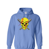 [[color:Carolina Blue]] Softball Skull Hoodie Carolina Blue