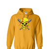 [[color:Gold]] Softball Skull Hoodie Gold
