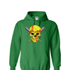 [[color:Irish Green]] Softball Skull Hoodie Irish Green