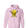 [[color:Light Pink]] Softball Skull Hoodie Light Pink