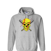 [[color:Sport Grey]] Softball Skull Hoodie Sport Grey
