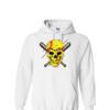 [[color:White]] Softball Skull Hoodie White
