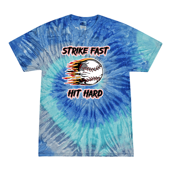 [[color:Blue Jerry]] Strike Fast Hit Hard Baseball Tie Dye T-shirt Blue Jerry