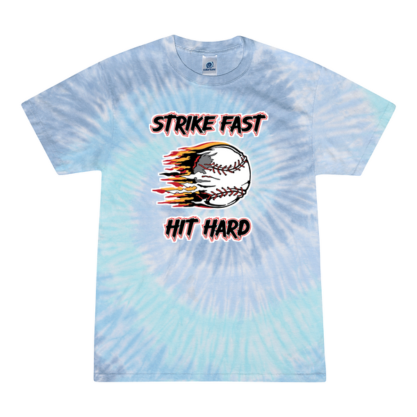 [[color:Lagoon]] Strike Fast Hit Hard Baseball Tie Dye T-shirt Lagoon