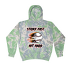 [[color:Slushy]] Strike Fast Hit Hard Baseball Tie Dye Hoodie Slushy