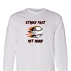 [[color:White]] Strike Fast Hit Hard Baseball Long Sleeve T-shirt White