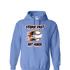 [[color:Carolina Blue]] Strike Fast Hit Hard Baseball Hoodie Carolina Blue