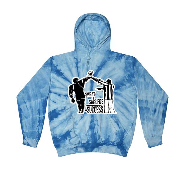 [[color:Spider Baby Blue]] Sweat Sacrifice Success Wrestling Tie Dye Hoodie Spider Baby Blue