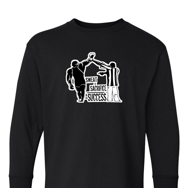[[color:Black]] Sweat Sacrifice Success Wrestling Long Sleeve T-shirt Black