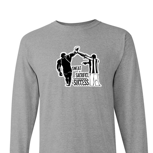 [[color:Sport Grey]] Sweat Sacrifice Success Wrestling Long Sleeve T-shirt Sport Grey