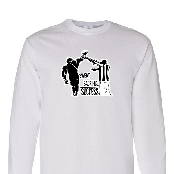 [[color:White]] Sweat Sacrifice Success Wrestling Long Sleeve T-shirt White
