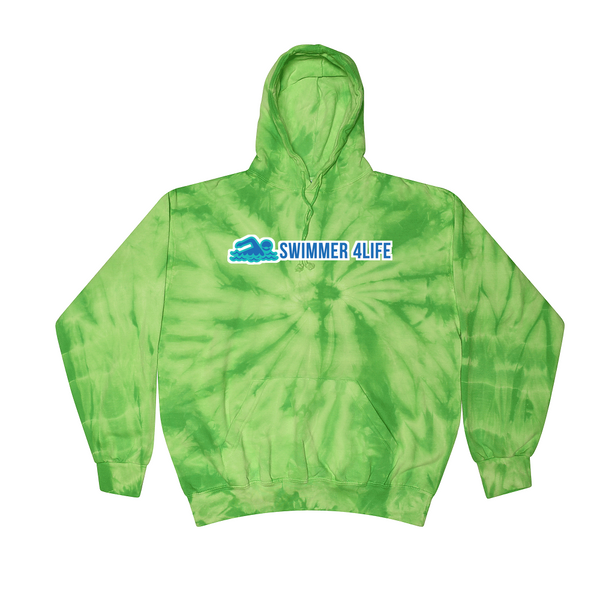 [[color:Spider Lime]] Swimmer 4 Life Tie Dye Hoodie Spider Lime