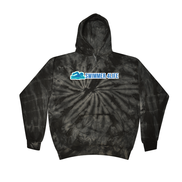 [[color:Spider Black]] Swimmer 4 Life Tie Dye Hoodie Spider Black