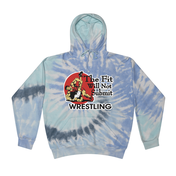 [[color:Lagoon]] The Fit Will Not Submit Wrestling Tie Dye Hoodie Lagoon