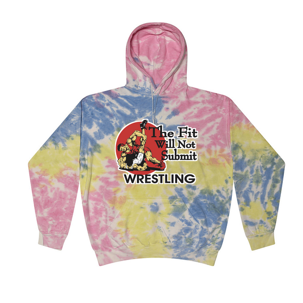 [[color:Sherbert]] The Fit Will Not Submit Wrestling Tie Dye Hoodie Sherbert