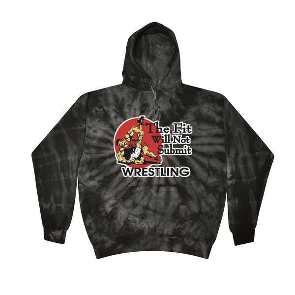 [[color:Spider Black]] The Fit Will Not Submit Wrestling Tie Dye Hoodie Spider Black