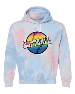 Softball Tie Dyed - Tie Dyed Hoodies