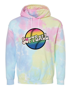 Softball Tie Dyed - Tie Dyed Hoodies