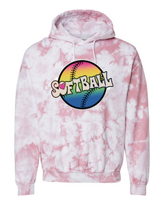 Softball Tie Dyed - Tie Dyed Hoodies