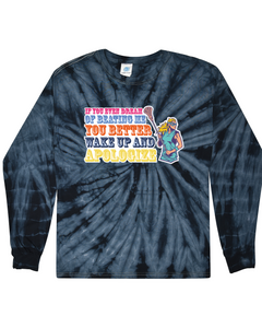 fashionable cotton crew neck clothing Long sleeve T-shirt tee shirt tie dye apparel