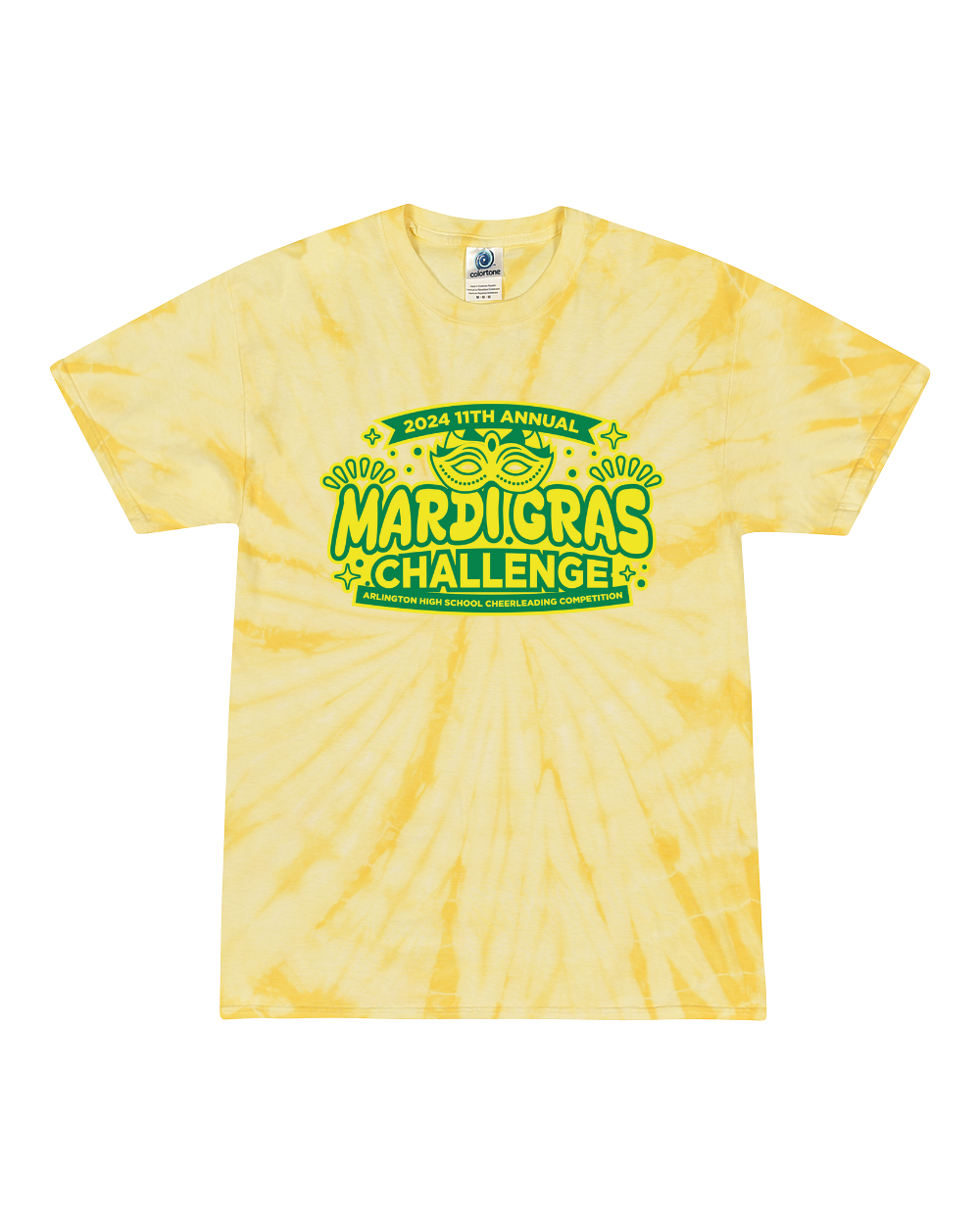 2024 11th Annual Mardi Gras Challenge Tie Dye Tee