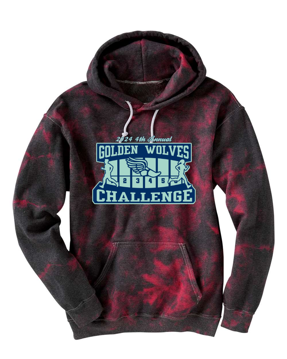2024 4th Annual Golden Wolves Challenge Tie Dye Hoodies