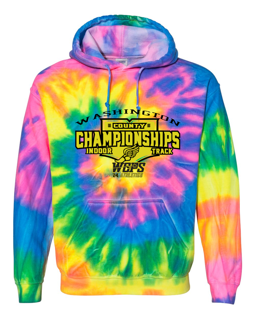 2024 Washington County Indoor Track Championships Tie Dye Hoodies