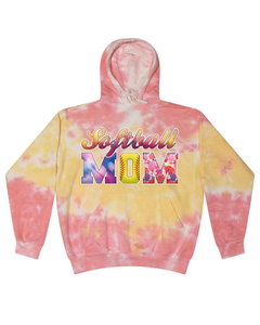 Softball Mom - Tie Dyed Hoodies