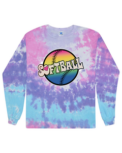 Softball Tie Dyed - Tie Dyed Long Sleeve