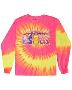 Softball Mom - Tie Dyed Long Sleeve